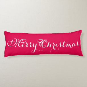 Coussins Longs Croyez Joyeux Oreiller Corps Rouge Noël
