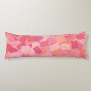 Coussins Longs Cubisme orange rose Motif Abstrait