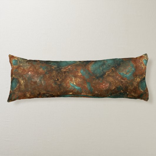 Coussins Longs Cuivre et pierre turquoise Abstrait (Devant)