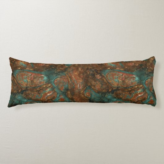 Coussins Longs Cuivre et pierre turquoise Abstrait (Devant)