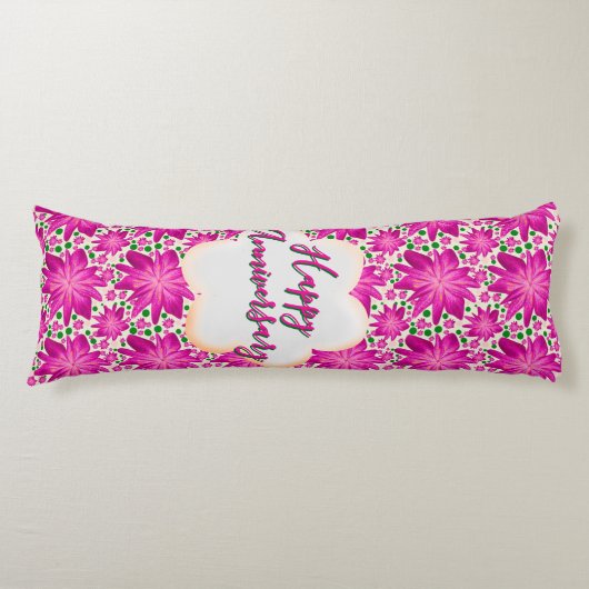 Coussins Longs Custom and personalized pink floral  (Devant)