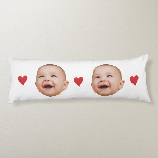 Coussins Longs Custom Cute Baby Face One Photo (Dos)