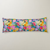 Coussins Longs Cute aqua jaune élégant motif floral (Dos)