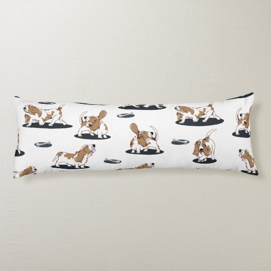 Coussins Longs Cute Basset Hounds (Dos)
