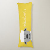 Coussins Longs Cute Cartoon Farm Sheep - jaune et gris (Devant (Vertical))