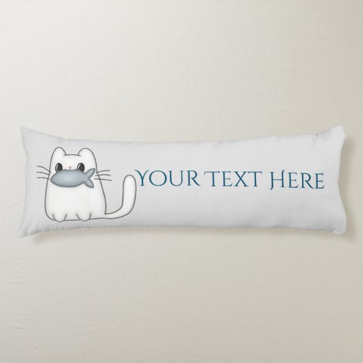 Coussins Longs Cute chat avec poisson Prix (Devant)