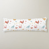 Coussins Longs Cute Chickens Hens and Baby Chicks (Devant)