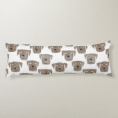 Coussins Longs Cute chocolat Labrador Retriever Chien Aquarelle (Dos)