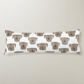 Coussins Longs Cute chocolat Labrador Retriever Chien Aquarelle (Devant)