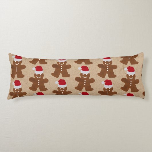 Coussins Longs Cute Christmas Gingerbread Homme Cookies Kraft (Devant)