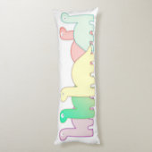 Coussins Longs Cute Dinosaures Pastel Coloré (Dos (Vertical))