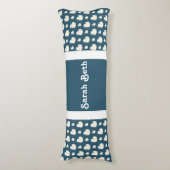 Coussins Longs Cute Ducks, Ardoise Bleu & Blanc, Ajouter votre no (Devant (Vertical))