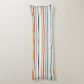 Coussins Longs Cute Dusky Orange Bleu Motif rayé ocre (Dos (Vertical))