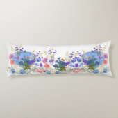 Coussins Longs Cute Fall Citrouille Pastel Blue Botanical Aquarel (Dos)