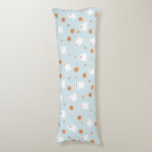 Coussins Longs Cute Fantôme et Citrouille Motif d'Halloween bleu (Devant (Vertical))