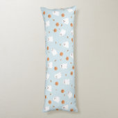 Coussins Longs Cute Fantôme et Citrouille Motif d'Halloween bleu (Dos (Vertical))