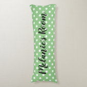 Coussins Longs Cute green polka point motif nom de fille personna (Devant (Vertical))