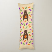 Coussins Longs Cute Halloween Rat et Citrouille (Dos (Vertical))