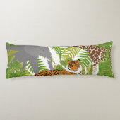 Coussins Longs Cute Jungle Animaux Safari Garçon | Fille (Dos)