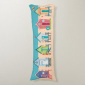 Coussins Longs Cute Moderne Plage Cabines Art Été Vacances (Devant (Vertical))