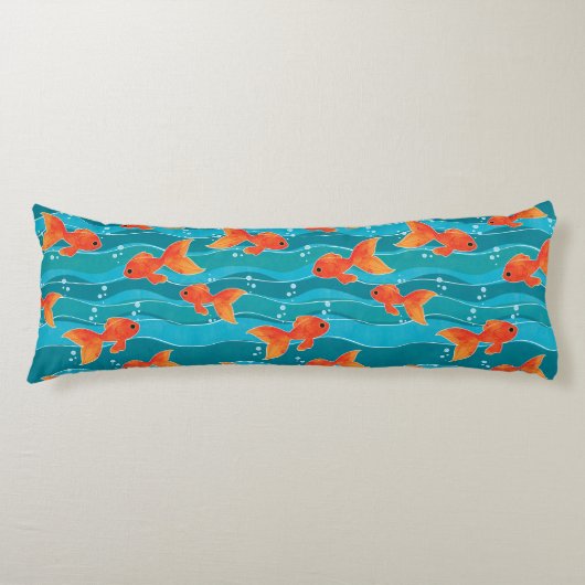 Coussins Longs Cute Motif de natation Goldfish & Water (Devant)