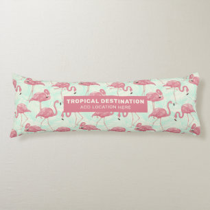 Coussins Longs Cute motif Flamingo texte personnalisé