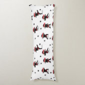 Coussins Longs Cute Ninja Guerrier Enfants Noir & Rouge Motif (Devant (Vertical))