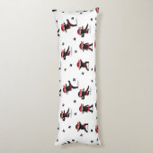 Coussins Longs Cute Ninja Guerrier Enfants Noir & Rouge Motif (Dos (Vertical))