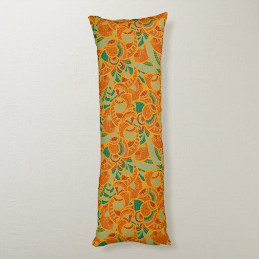 Coussins Longs Cute orange abstrait fleurs sans soudure carreaux (Dos (Vertical))