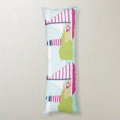 Coussins Longs Cute Pink Sail Boat and Lighthouse (Dos (Vertical))