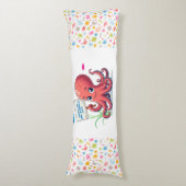 Coussins Longs Cute, poulpe caricaturale avec poisson (Devant (Vertical))