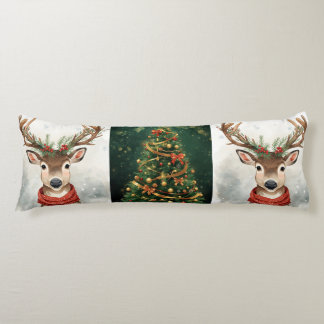 Coussins Longs Cute Reindeer Christmas Bedding For Body Pillow