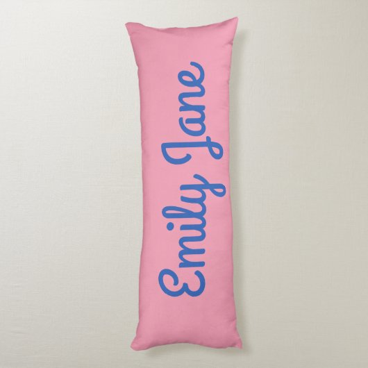 Coussins Longs Cute Script Rose Bleu Personnalisé Nom Ado (Dos (Vertical))
