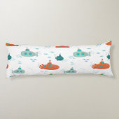 Coussins Longs Cute Submarine Nautical Deep Sea Fish Pattern (Dos)