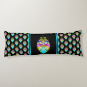 Coussins Longs Cyan coloré et hibou Oracle noir (Dos)