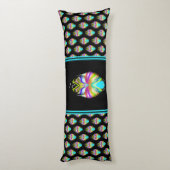 Coussins Longs Cyan coloré et hibou Oracle noir (Dos (Vertical))