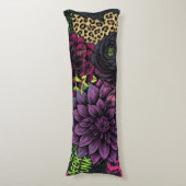 Coussins Longs Cyberpunk Dark Floral Throw Pillow - Edgy Punk Roc (Devant (Vertical))