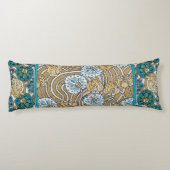 Coussins Longs cyclamen bleu art nouveau fleur botanique (Dos)