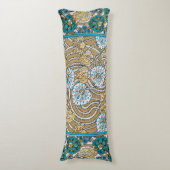 Coussins Longs cyclamen bleu art nouveau fleur botanique (Devant (Vertical))