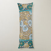 Coussins Longs cyclamen bleu art nouveau fleur botanique (Dos (Vertical))