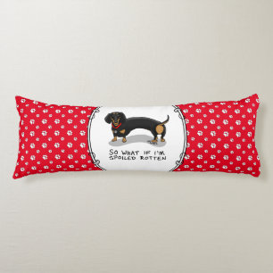 Coussins Longs Dachshund pourri (S noir & tan) mignon chien