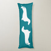 Coussins Longs Dachshund silhouette blanche + vos idées (Dos (Vertical))