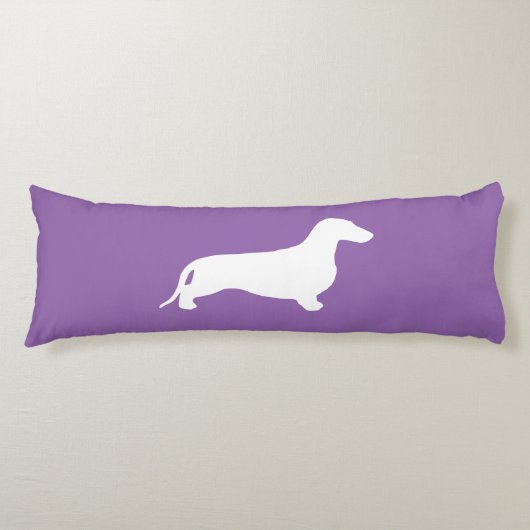 Coussins Longs Dachshund silhouette blanche + vos idées (Devant)