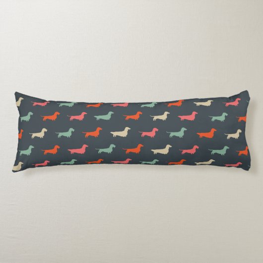 Coussins Longs Dachshund Silhouettes Wiener Amoureux des chiens (Devant)