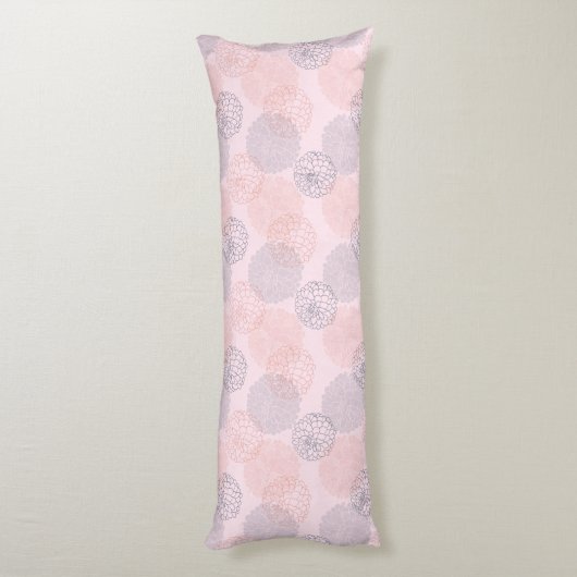 Coussins Longs Dahlias roses et bleues Reversible Long Decor Cous (Dos (Vertical))