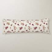 Coussins Longs Dainty Gold Maroon motif floral (Dos)
