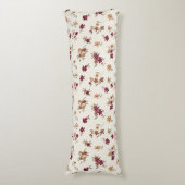 Coussins Longs Dainty Gold Maroon motif floral (Devant (Vertical))