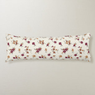 Coussins Longs Dainty Gold Maroon motif floral
