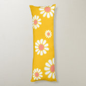 Coussins Longs Daisy simple orange jaune (Dos (Vertical))