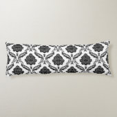 Coussins Longs Damas Rococo 2 voies Noir+Blanc (Dos)